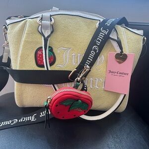 Juicy Couture Yellow Satchel with Red Accents